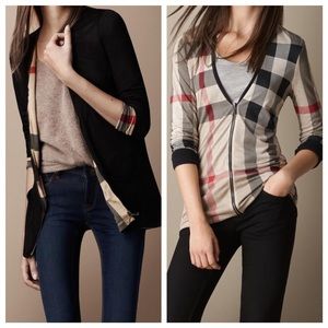 Burberry jersey knit reversible cardigan